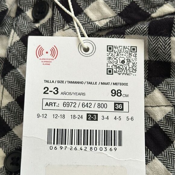 ZARA Kids | Black | TEXTURED GINGHAM DRESS - Picture 6 of 6